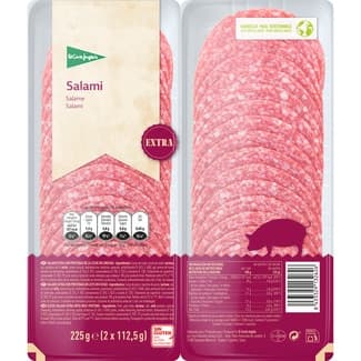 Salami extra en lonchas sin gluten pack 2 x 112,5 g envase 225 g -
