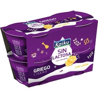 Griego ligero con limón sin gluten sin lactosa pack 4 unidades 90 g -