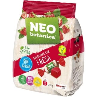Golosinas con fresa sin azúcar, con stevia y sin gluten envase 150 g -