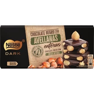 Chocolate negro con avellanas enteras sin gluten tableta 150 g -