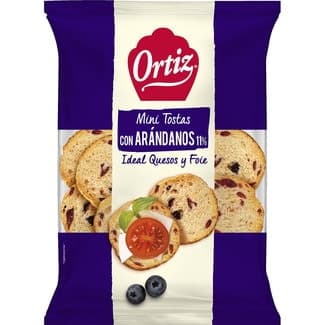 Mini tostas con arándanos ideal para quesos y foie bolsa 90 g -
