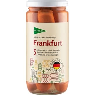 Salchichas frankfurt sin gluten 5 unidades frasco 250 g neto escurrido -