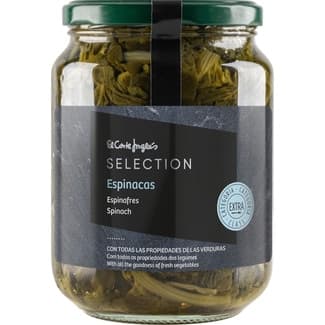 Espinacas extra frasco 350 g neto escurrido -