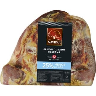 Jamón deshuesado curado Reserva reducido en sal más de 12 meses de curación -