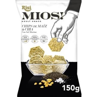 Chips de maíz y chia con sal marina Sin Gluten bolsa 150 g -