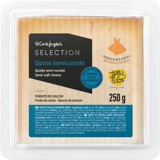 Queso semicurado mezcla madurado graso elaborado con leche pasteurizada precortado cuña 250 g -
