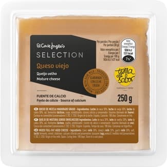 Queso viejo mezcla madurado graso elaborado con leche cruda cuña 250 g -