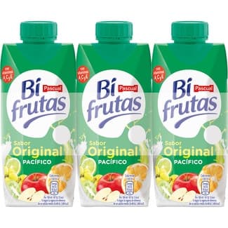 Bebida de zumo de frutas Pacífico con leche desnatada a partir de concentrado pack 3 briks 330 ml -