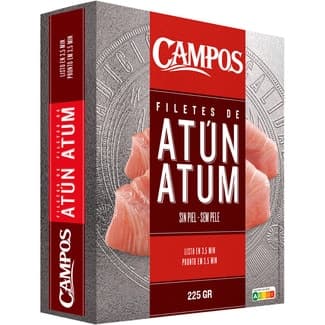 Filetes de atún solomillos sin piel estuche 225 g neto escurrido -