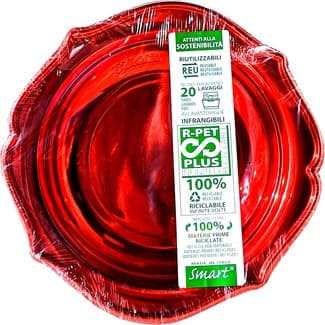 Plato decorado Romance Rojo 20 cm paquete 4 unidades -
