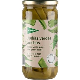 Judías verdes anchas extra cortadas en trozos medianos frasco 360 g neto escurrido -