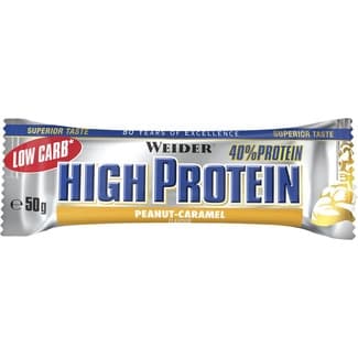 Barrita 40% proteínas baja en carbohidratos sabor cacahuete y caramelo envase 50 g -