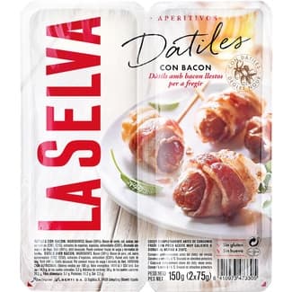 Dátiles con bacon sin gluten pack 2 x 75 g envase 150 g -