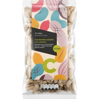 Cacahuetes salados tostados con cáscara bolsa 400 g -