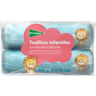 Toallitas infantiles con aloe vera y camomila pack 2 envases 72 unidades -