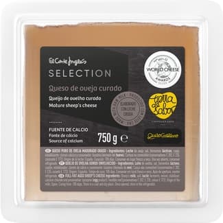 Queso castellano curado puro de oveja madurado graso elaborado con leche cruda cuña 750 g -