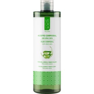 Aceite corporal con aloe vera para pieles secas frasco 400 ml hidrata, calma y repara la piel -