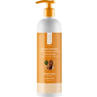 Loción corporal Hidratante con aceite de argán y vitamina E dosificador 400 ml para pieles secas -