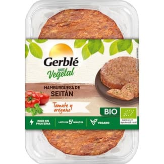 Bio hamburguesa de seitán, tomate y orégano ecológica pack 2 unidades 90 g -