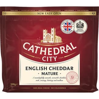 Queso inglés cheddar curado maduro de vaca elaborado con leche pasteurizada envase 200 g 9 meses de maduración -