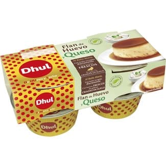 Flan de huevo y queso sin gluten pack 4 unidades 110 g -