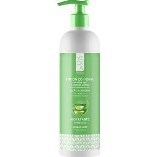 Loción corporal hidratante con aloe vera y centella asiática para pieles secas dosificador 400 ml -