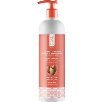 Loción corporal nutritiva con aceite de almendras dulces para pieles muy secas dosificador 400 ml -