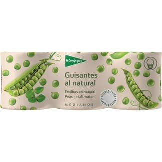 Guisantes al natural medianos extra pack 3 latas 130 g neto escurrido -