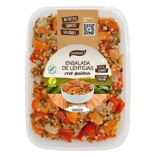 Ensalada de lentejas con quinoa sin gluten tarrina 250 g -