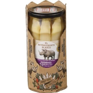 Espárragos blancos extra gruesos 6/8 frutos IGP Espárrago de Navarra tarro 530 g neto escurrido -