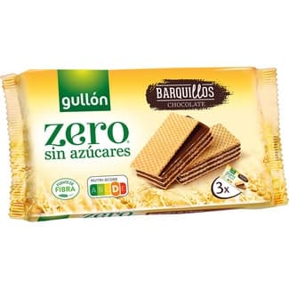 Galletas de barquillo con chocolate sin azúcares paquete 180 g -