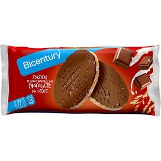 Tortitas de arroz integral con chocolate con leche packs 4x2 unidades envase 130 g -