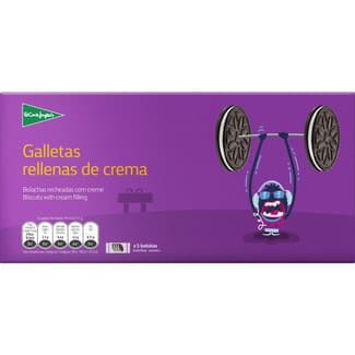Galletas rellenas de crema 5 bolsitas con 4 galletas estuche 220 g -