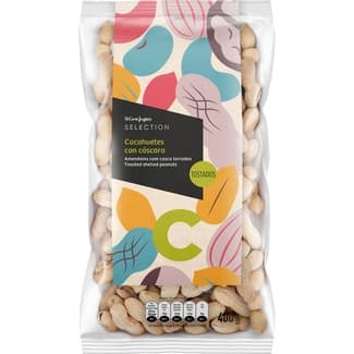 Cacahuetes tostados con cáscara bolsa 400 g -