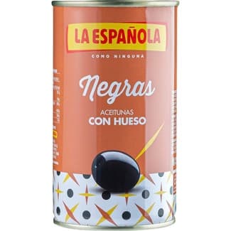 Aceitunas negras con hueso lata 185 g neto escurrido -