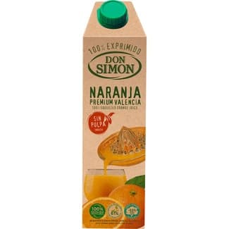 Zumo de naranja 100% exprimido sin pulpa brik 1 l -