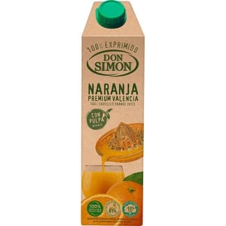 Zumo de naranja 100% exprimido con pulpa brik 1 l -