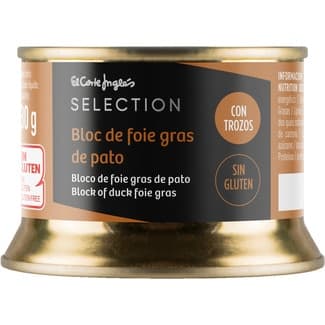 Bloc de foie gras de pato con trozos sin gluten lata 130 g -