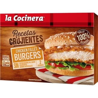Recetas Crujientes pechuga de pollo para burguers 2 unidades estuche 227 g -
