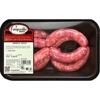 Longaniza fresca atada de cerdo ibérico sin gluten bandeja 350 g -