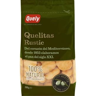Quelitas Rustic galletas elaboradas con aceite de oliva 100% natural bolsa 200 g -