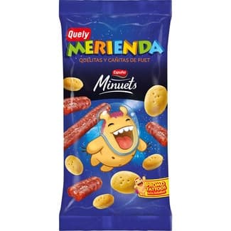 Merienda Minuets quelitas y cañitas de fuet paquete 68 g -