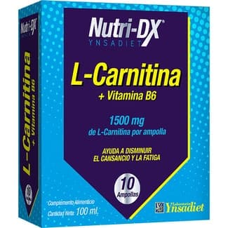L-Carnitina + vitamina B6 disminuye el cansancio y la fatiga envase 10 ampollas -