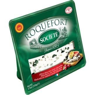 Queso francés roquefort de oveja elaborado con leche cruda DOP cuña 100 g -
