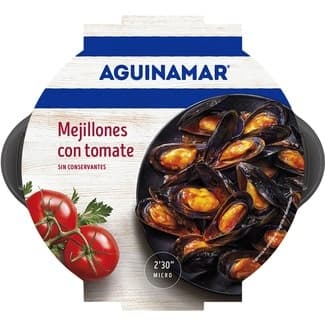 Mejillones cocidos en salsa de tomate bandeja 500 g -