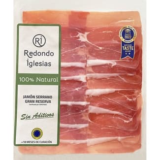 Jamón serrano Gran Reserva 100% natural ETG envase 75 g 18 meses de curación -