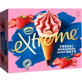 Cono de helado de nata con fresa estuche 720 ml -