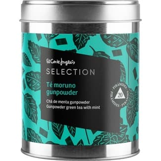 Té moruno té verde con menta y hierbabuena lata 20 bolsitas pirámides -