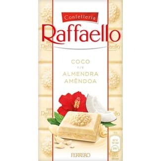 Chocolate blanco con coco y almendra tableta 90 g -