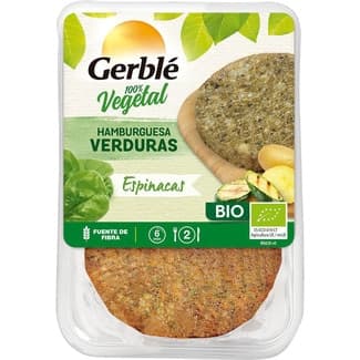 Bio hamburguesa vegetal de espinacas ecológica pack 2 bandeja 165 g -